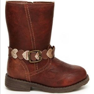 Carter's brown heart  Aura Toddler Girls' Tall Boots. FITS  12/24 months